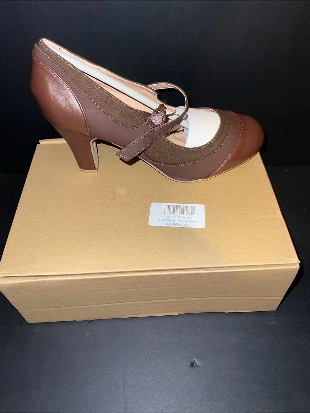 Journee Collection Brown Mary Jane Heels with Strap